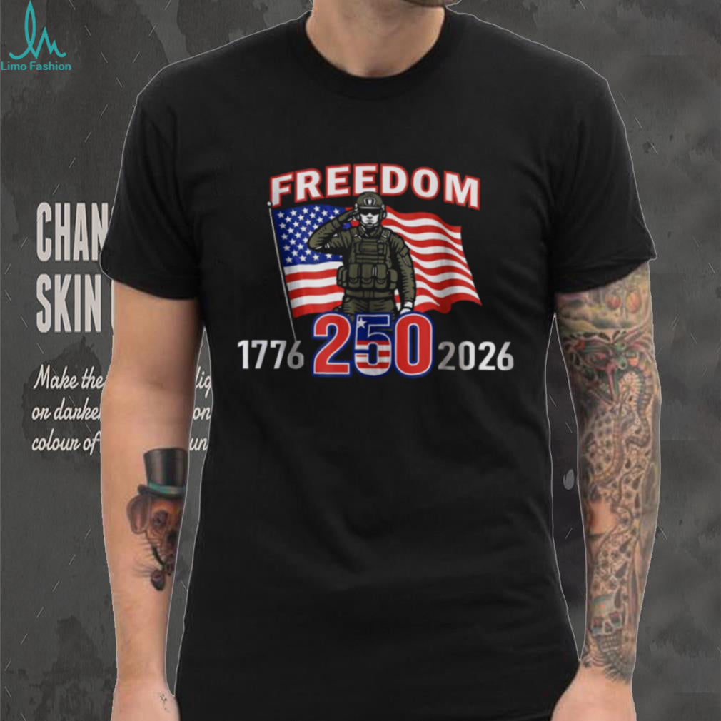 America 250th Anniversary Freedom Soldier Salute T Shirt (1776 2026)