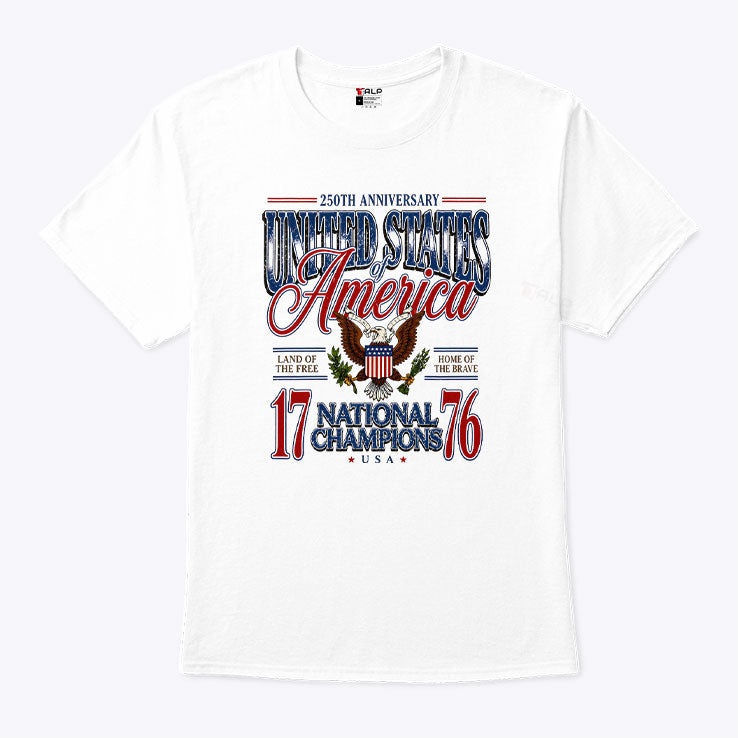 America 250th Anniversary United States Of America 1776 National Champions Patriotic Eagle 4th Of July T Shirt