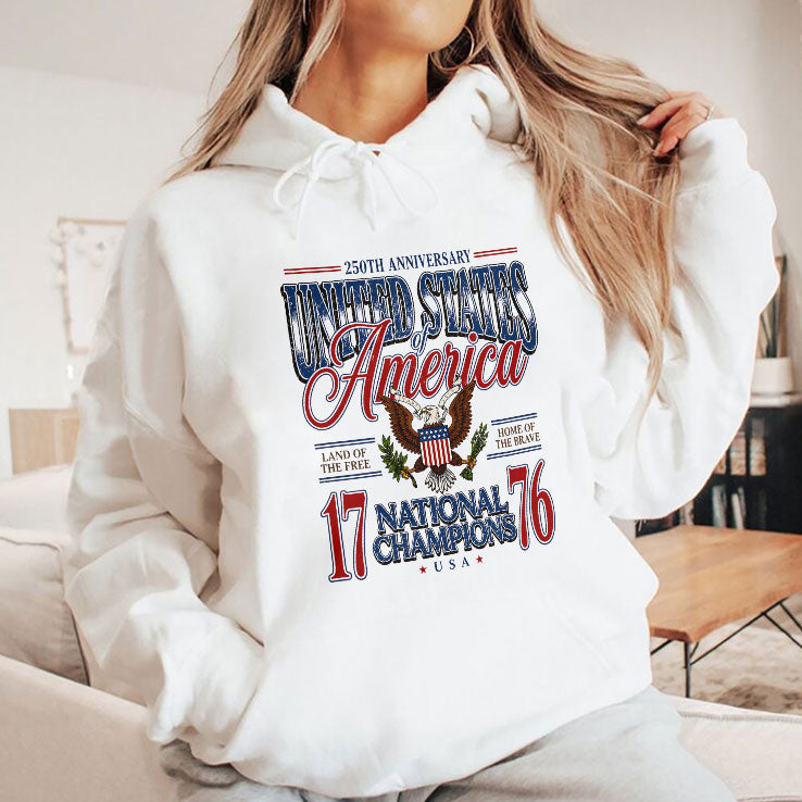 America 250th Anniversary United States Of America 1776 National Champions Patriotic Eagle 4th Of July T Shirt