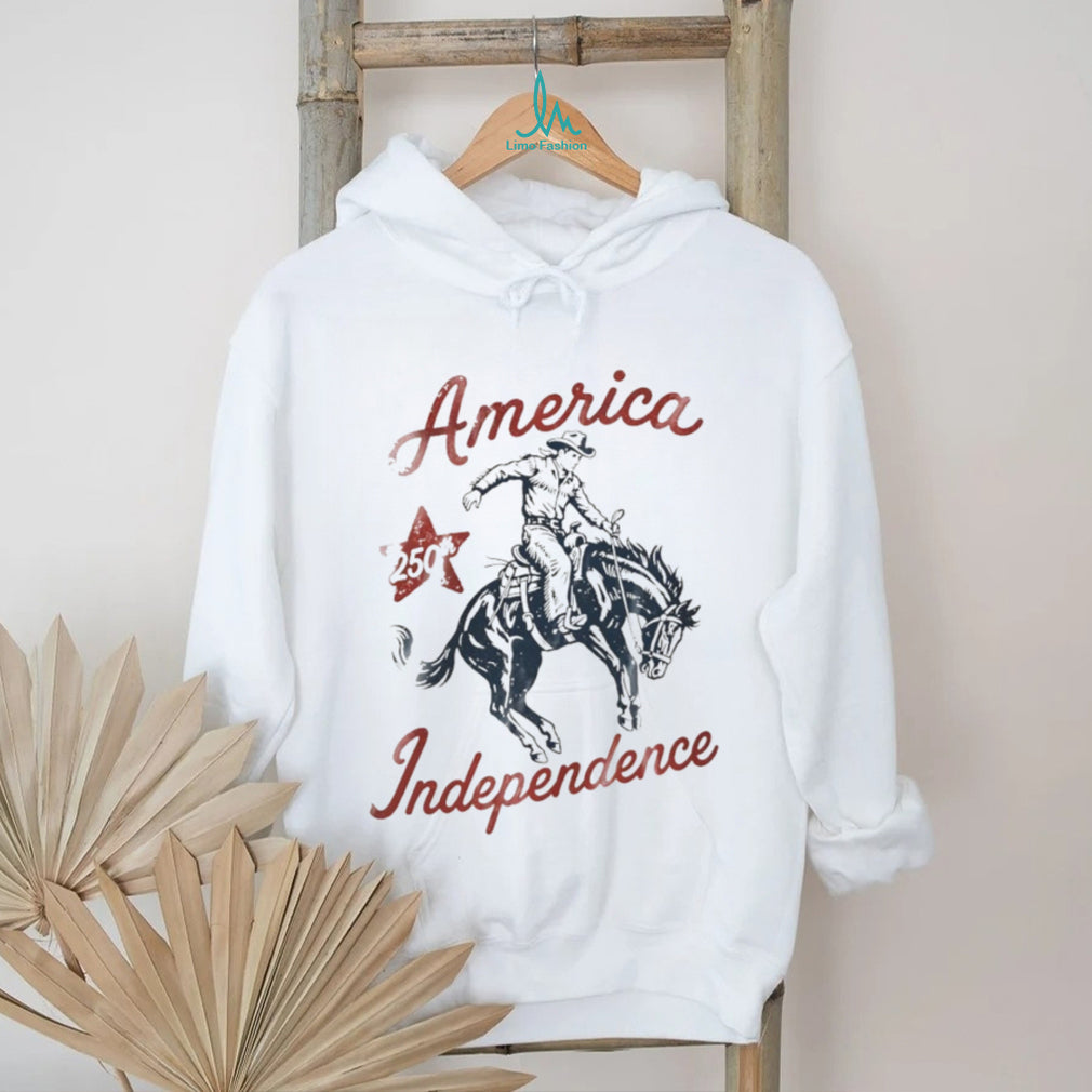 America 250th Independence Vintage Cowboy Bucking Horse T Shirt