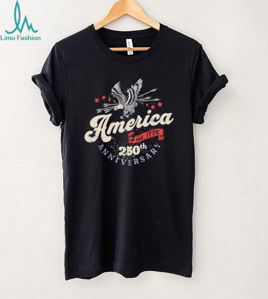 America Est 1776 250th Anniversary Patriotic Eagle Heritage T Shirt
