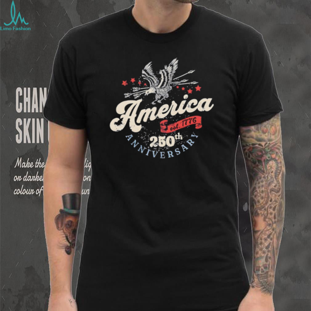 America Est 1776 250th Anniversary Patriotic Eagle Heritage T Shirt