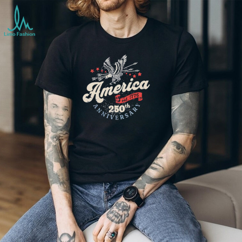 America Est 1776 250th Anniversary Patriotic Eagle Heritage T Shirt