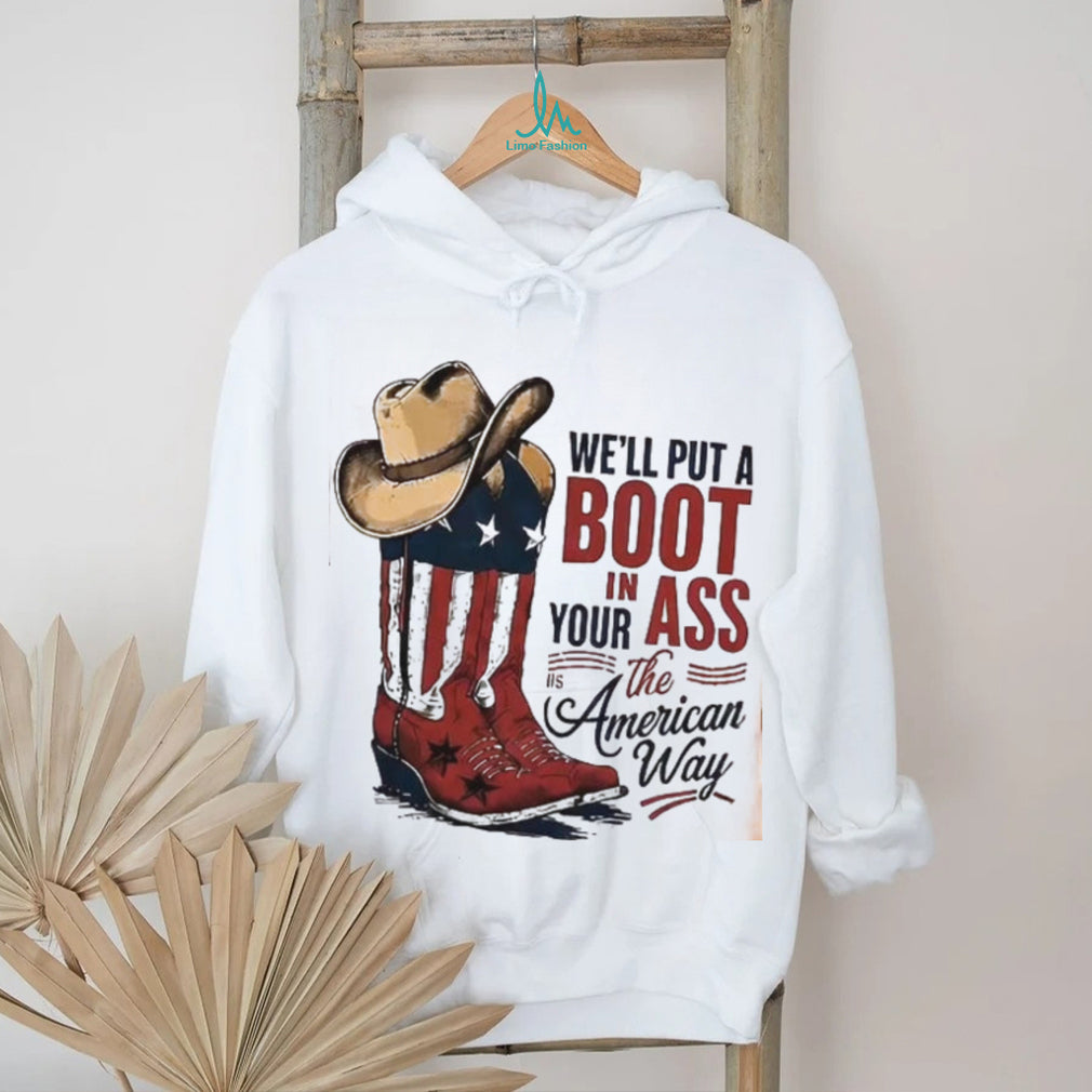American Cowboy Boot Country Music Patriotic Star Shirt