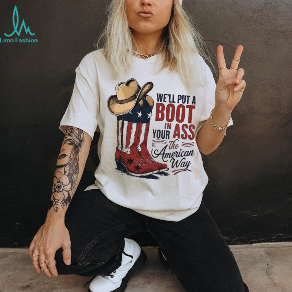 American Cowboy Boot Country Music Patriotic Star Shirt