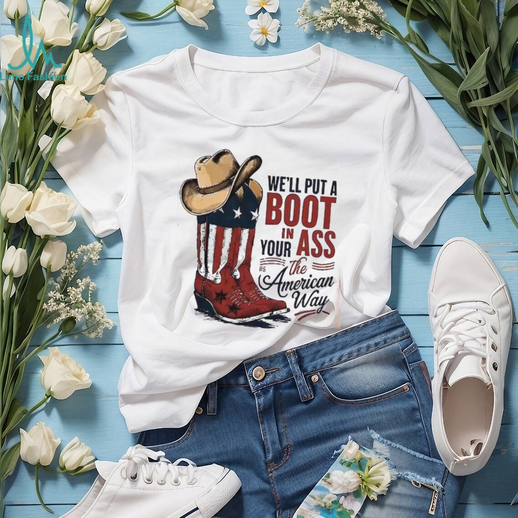 American Cowboy Boot Country Music Patriotic Star Shirt