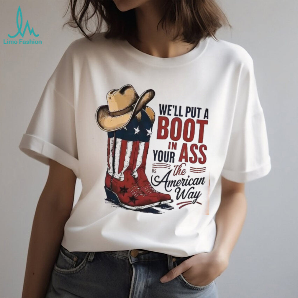 American Cowboy Boot Country Music Patriotic Star Shirt