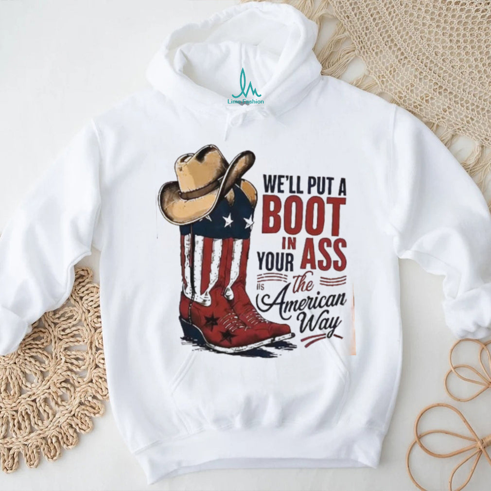 American Cowboy Boot Country Music Patriotic Star Shirt