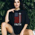 American Flag Cross Faith T Shirt Christian Patriot Apparel (2)