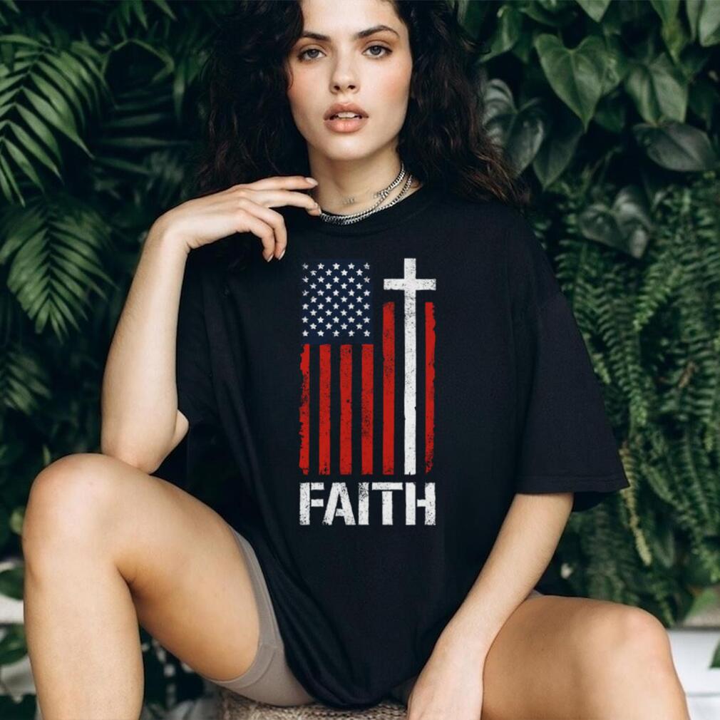 American Flag Cross Faith T Shirt Christian Patriot Apparel (2)