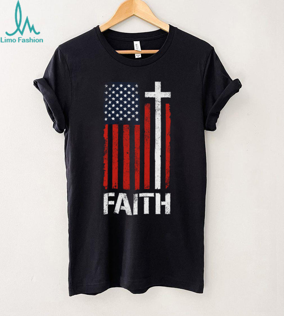 American Flag Cross Faith T Shirt Christian Patriot Apparel (2)