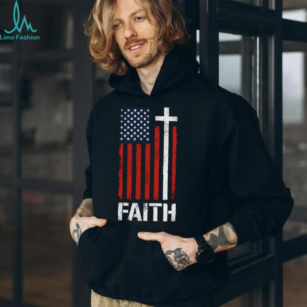 American Flag Cross Faith T Shirt Christian Patriot Apparel (2)