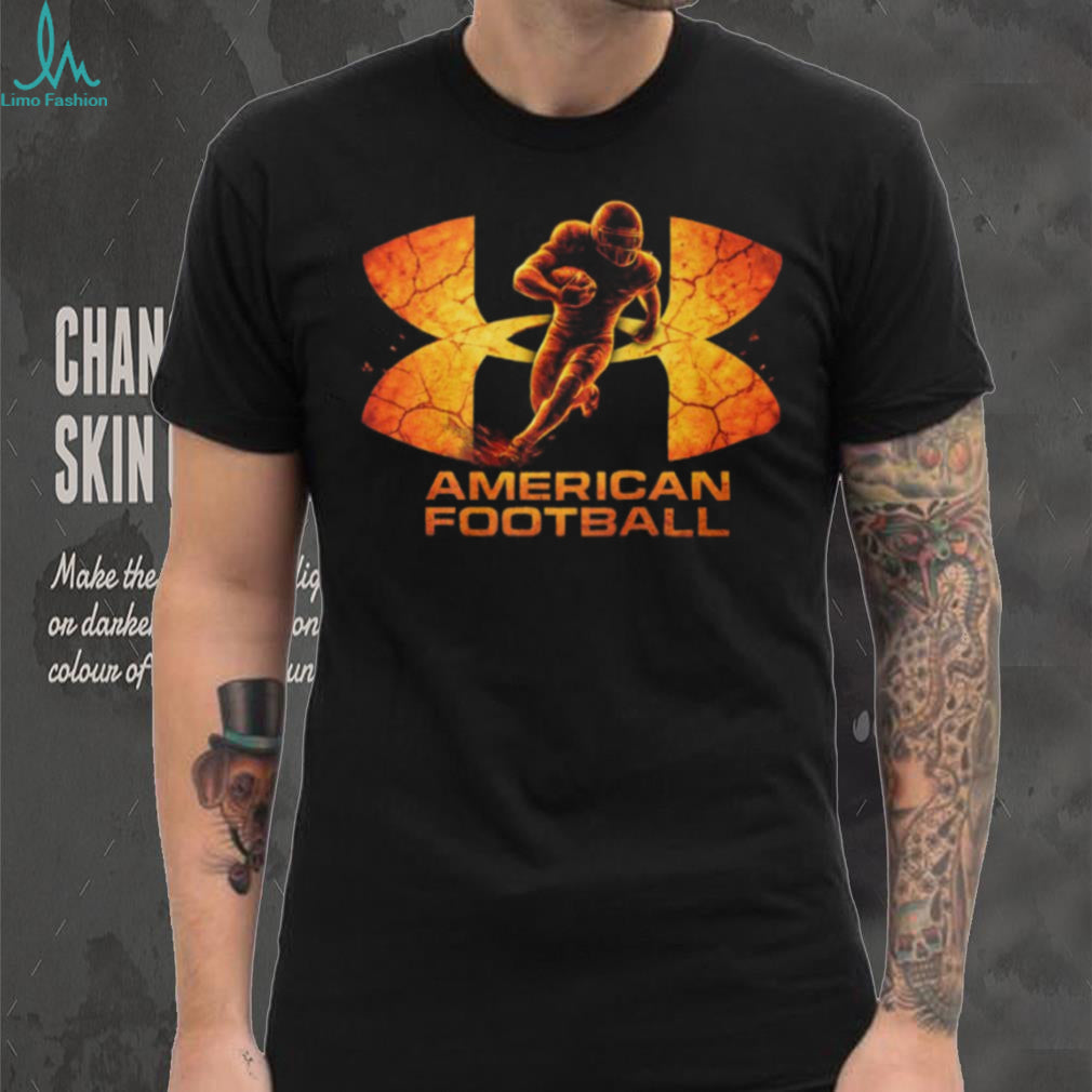 American Football Player Fire Burst Graphic T Shirt