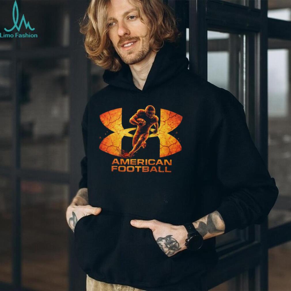 American Football Player Fire Burst Graphic T Shirt