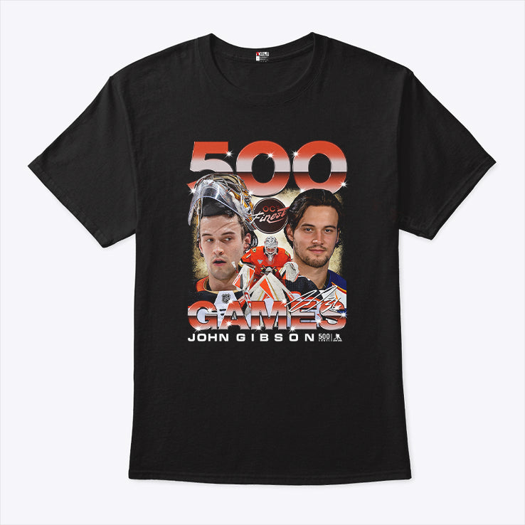Anaheim Ducks John Gibson 500 Games Shirt