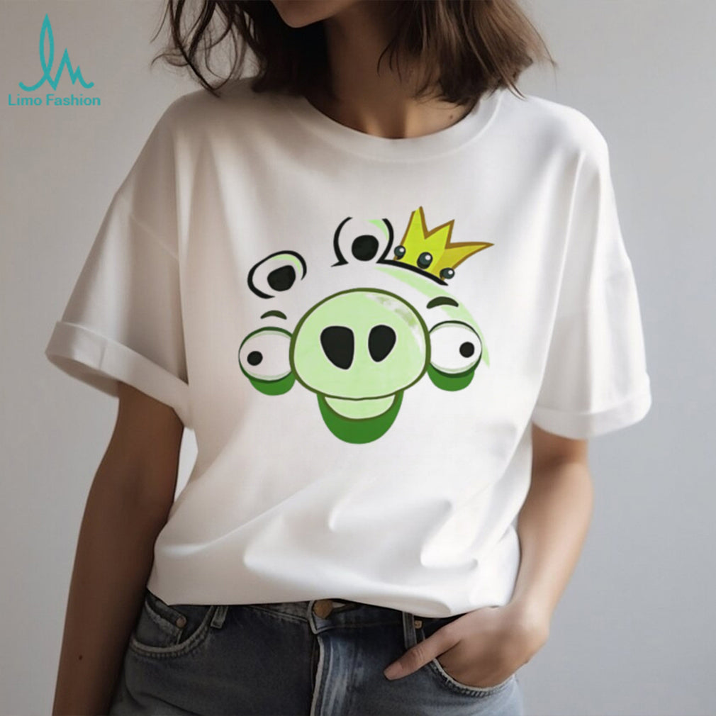 Angry Birds King Pig Large Graphic Face White T Shirt