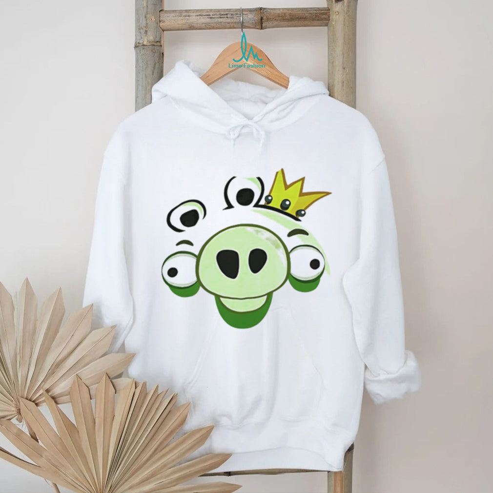 Angry Birds King Pig Large Graphic Face White T Shirt