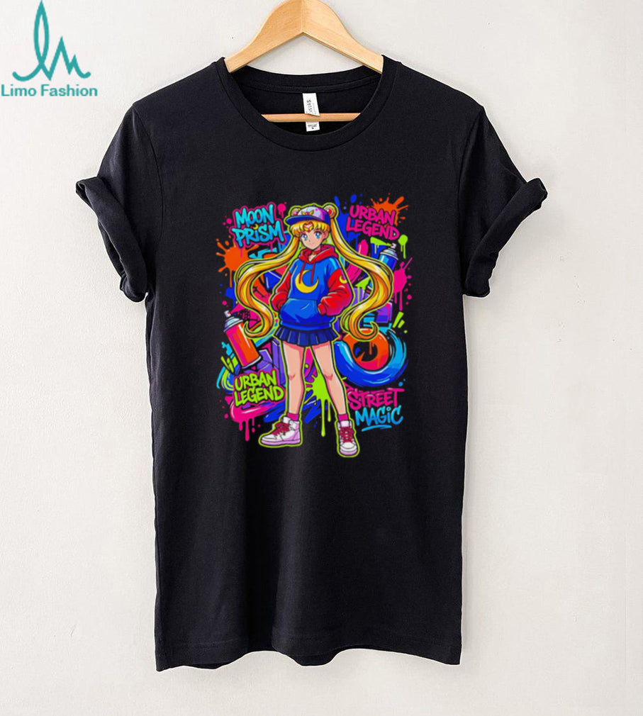 Anime Streetwear Girl Graffiti Moon Prism Style T Shirt