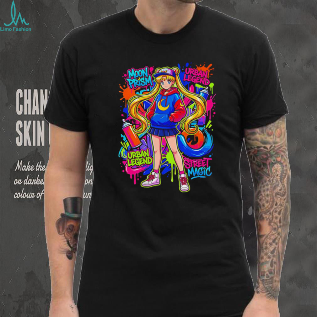 Anime Streetwear Girl Graffiti Moon Prism Style T Shirt