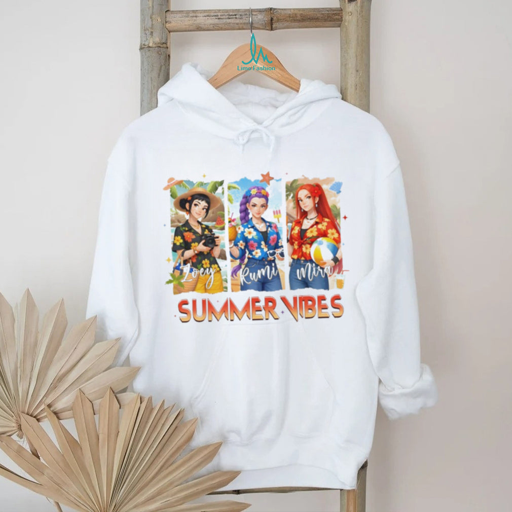 Anime Summer Vibes Beach Girls Zoey Rumi Mira Floral T Shirt