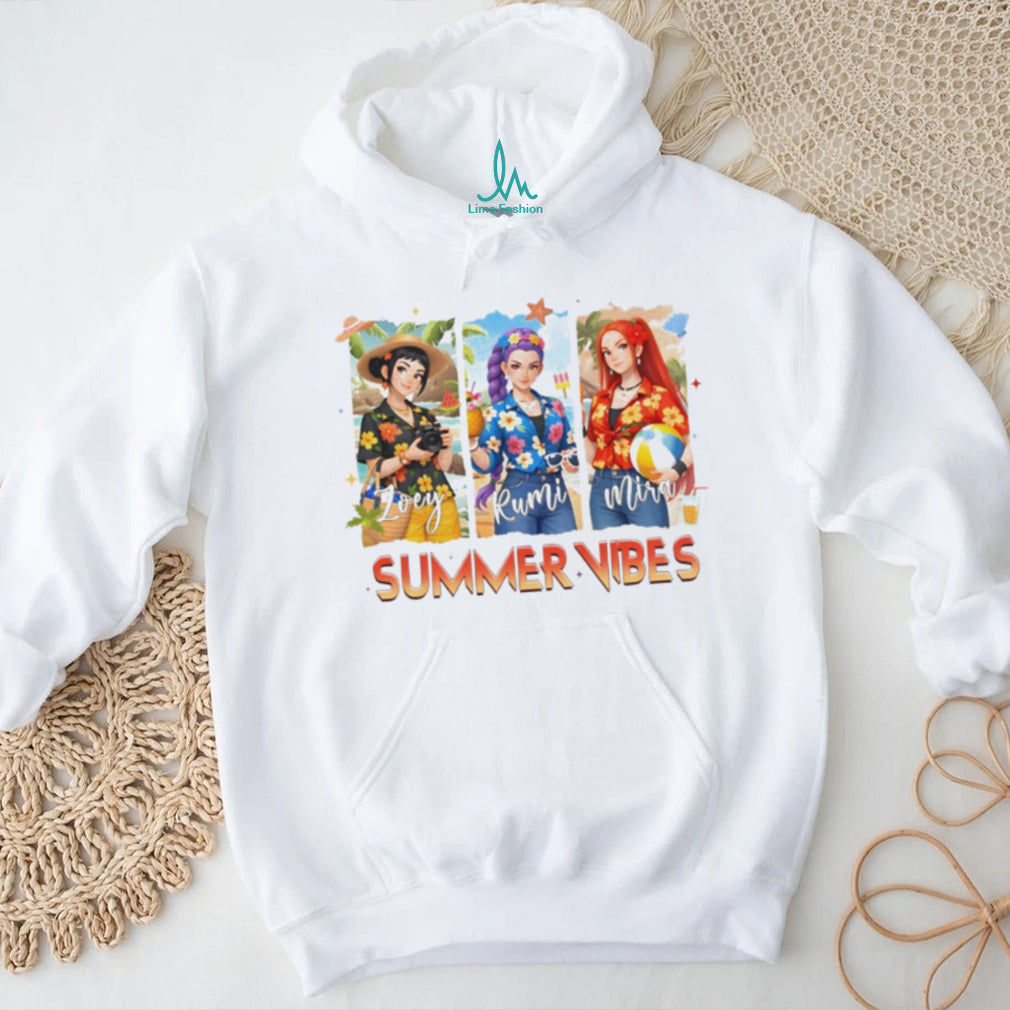 Anime Summer Vibes Beach Girls Zoey Rumi Mira Floral T Shirt