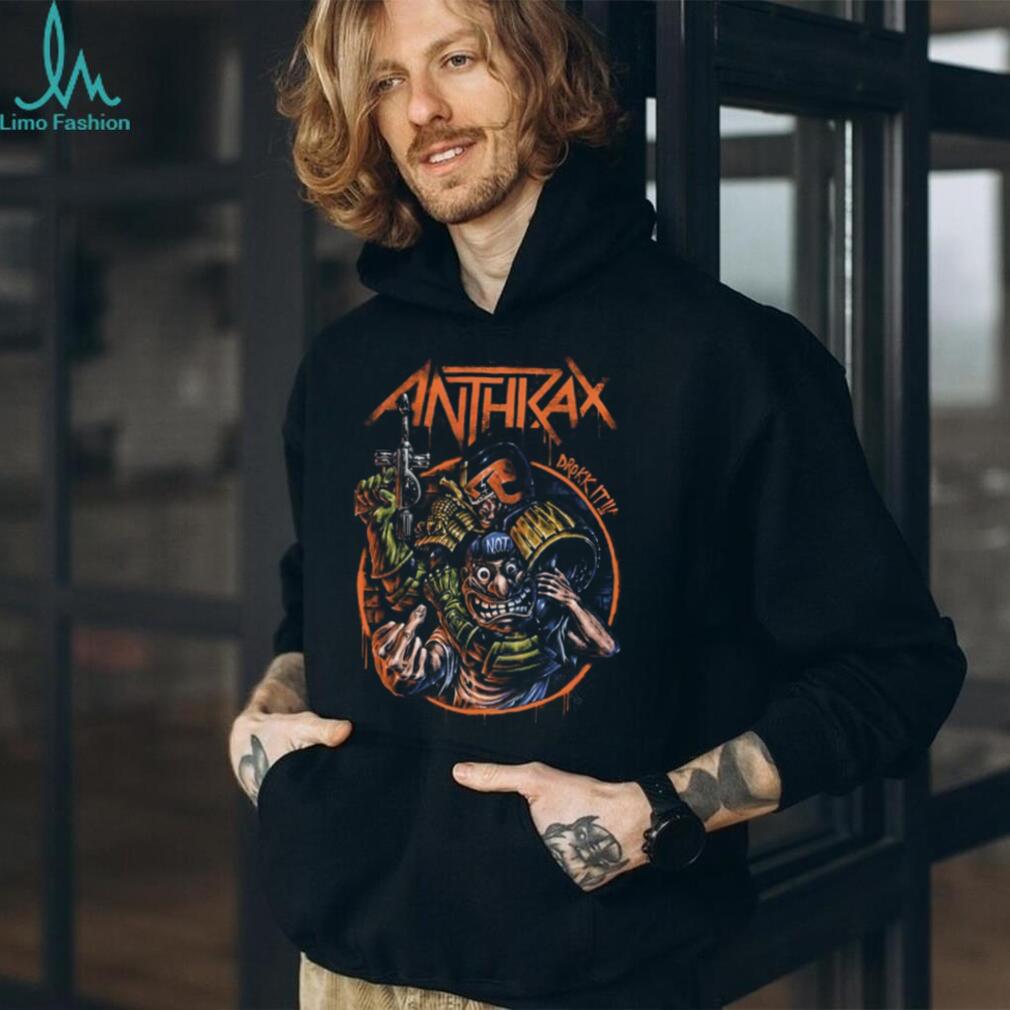 Anthrax Judge Dredd Drokk It Not Man Crossover Black T Shirt