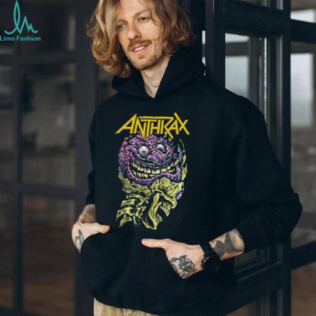 Anthrax Not Man Brain Skull Graphic Heavy Metal T Shirt