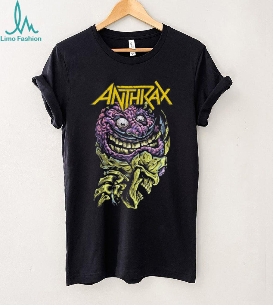 Anthrax Not Man Brain Skull Graphic Heavy Metal T Shirt