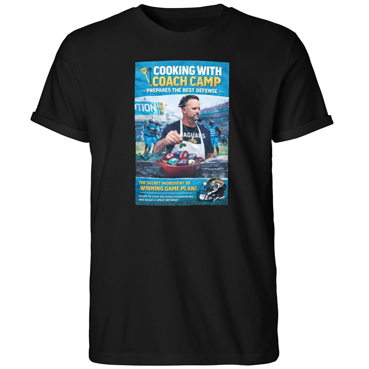 Antonio Johnson With Cooking With Coach Camp Shirt