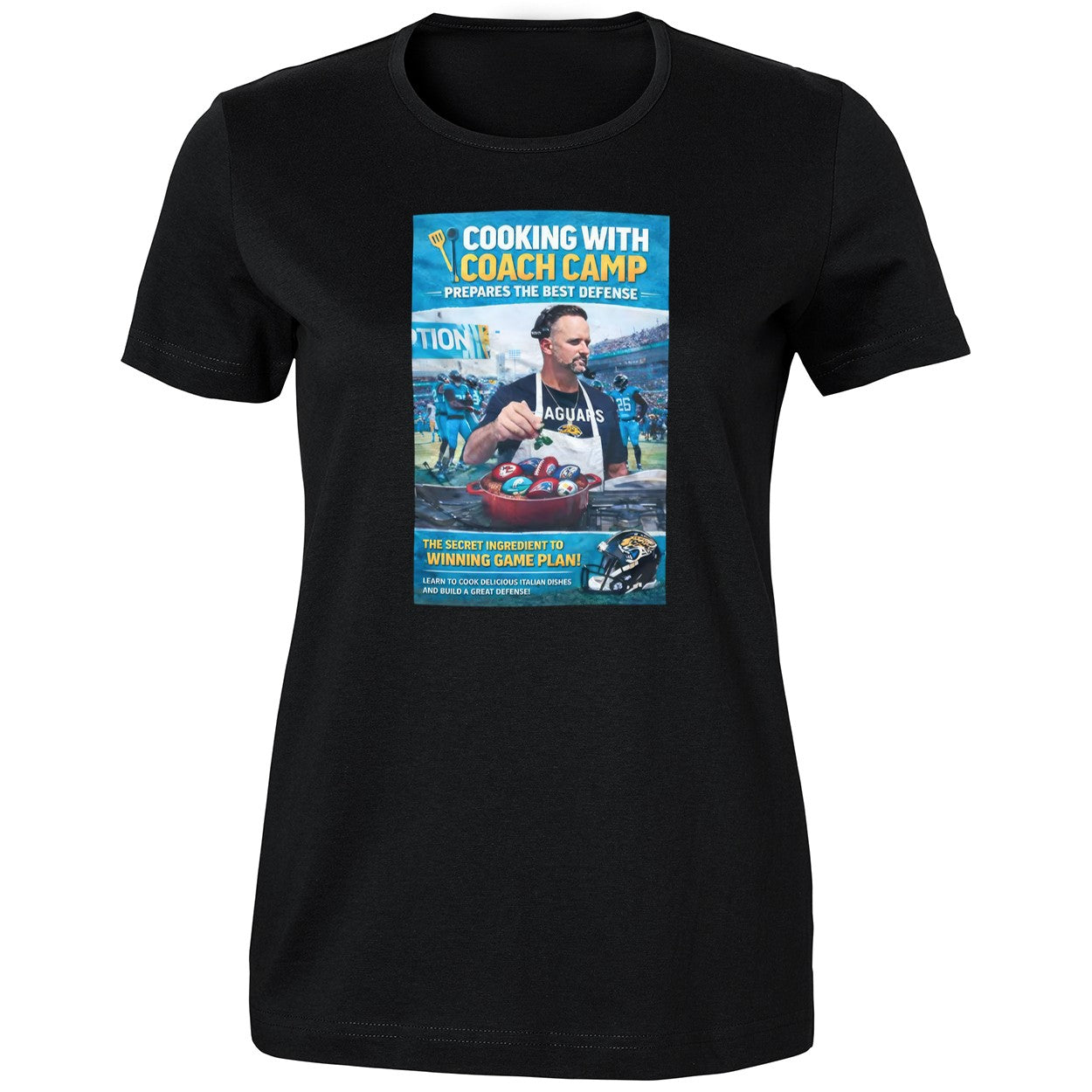 Antonio Johnson With Cooking With Coach Camp Shirt