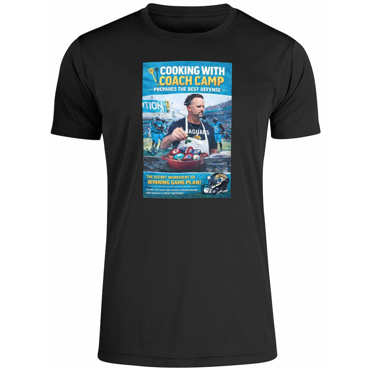 Antonio Johnson With Cooking With Coach Camp Shirt