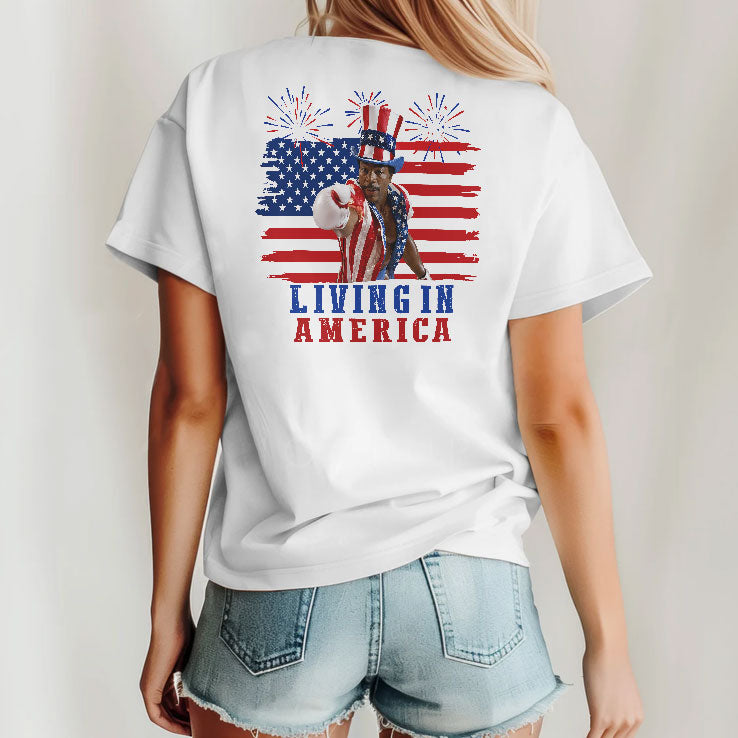 Apollo Creed Living In America 4th Of July T Shirt
