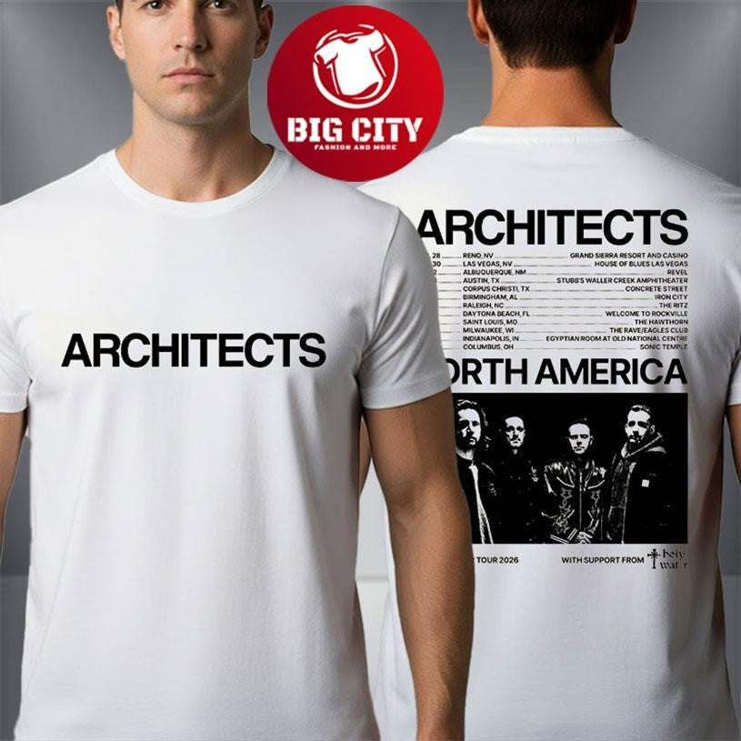 Architects Broken Mirror Tour 2026 North America Schedule Tour Dates Two Sided Shirt
