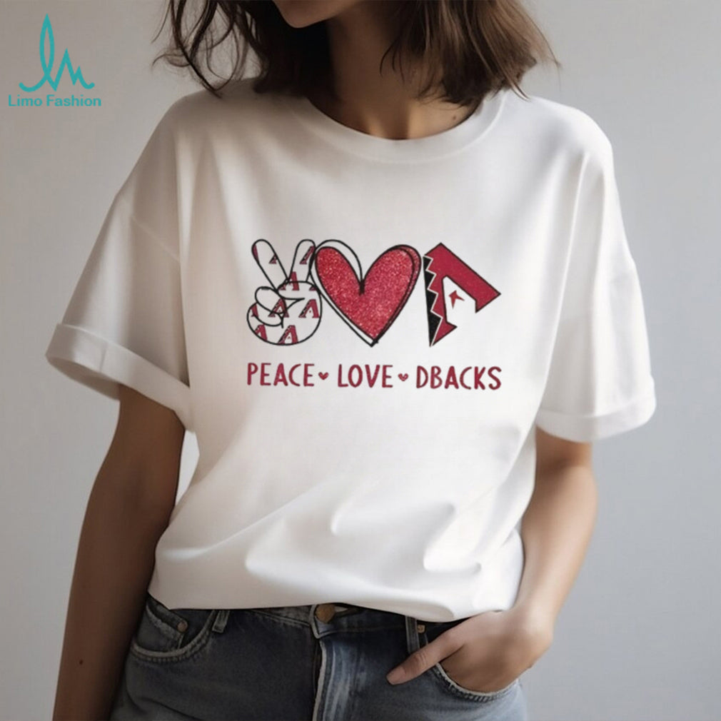 Arizona Diamondbacks Peace Love Dbacks Baseball T Shirt