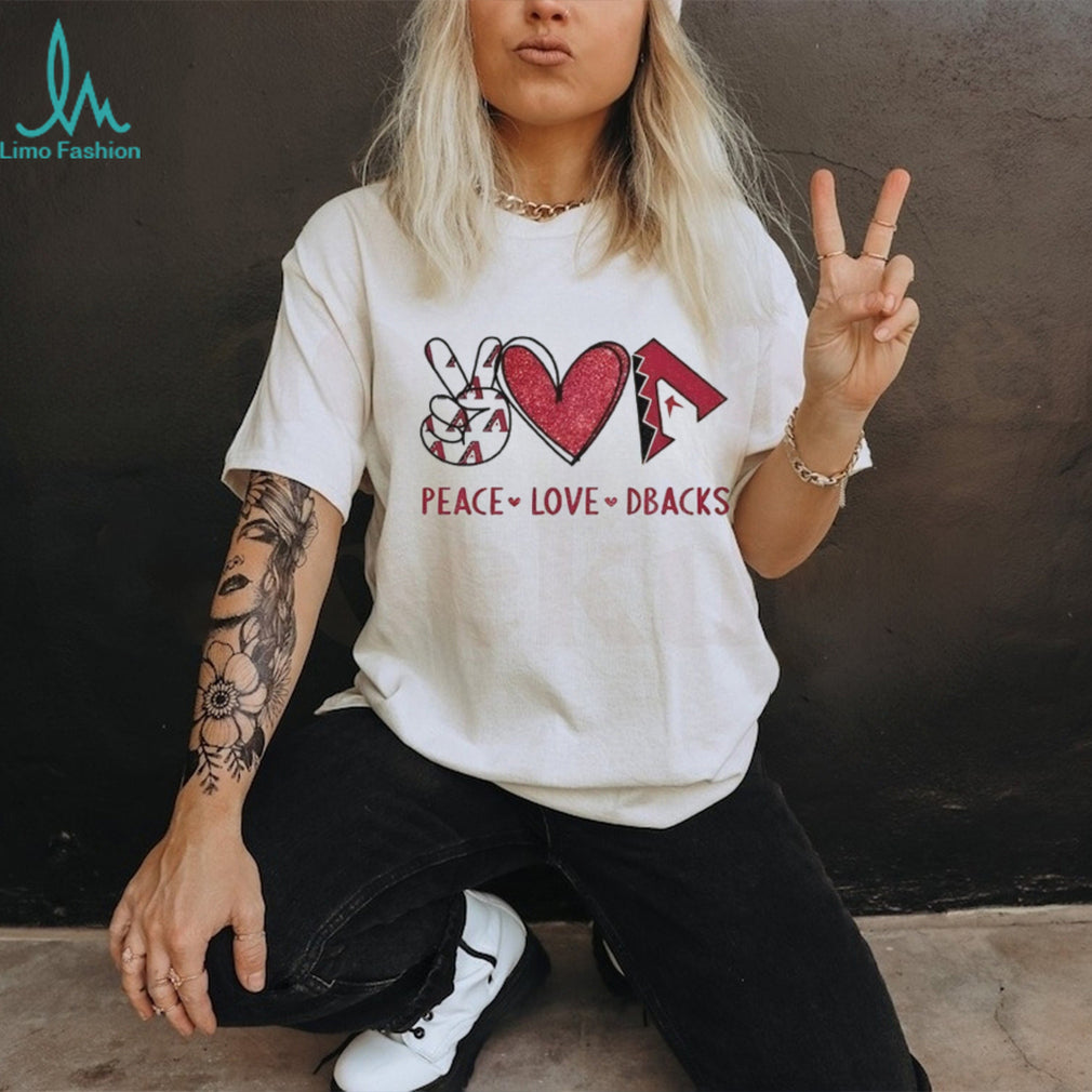 Arizona Diamondbacks Peace Love Dbacks Baseball T Shirt