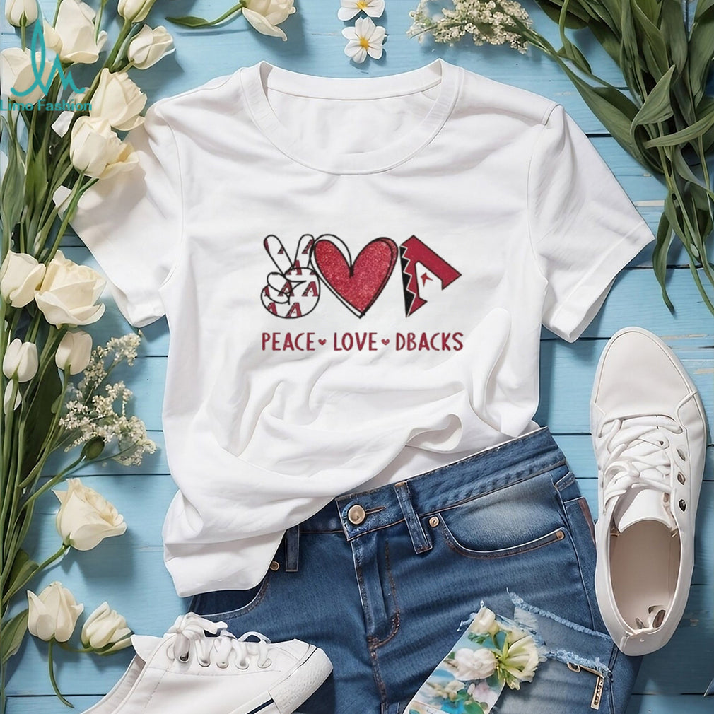 Arizona Diamondbacks Peace Love Dbacks Baseball T Shirt