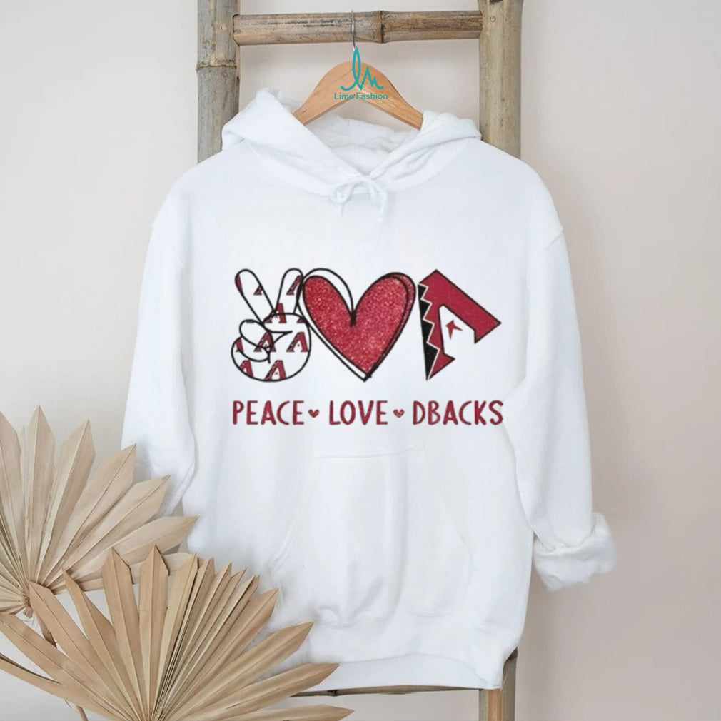 Arizona Diamondbacks Peace Love Dbacks Baseball T Shirt