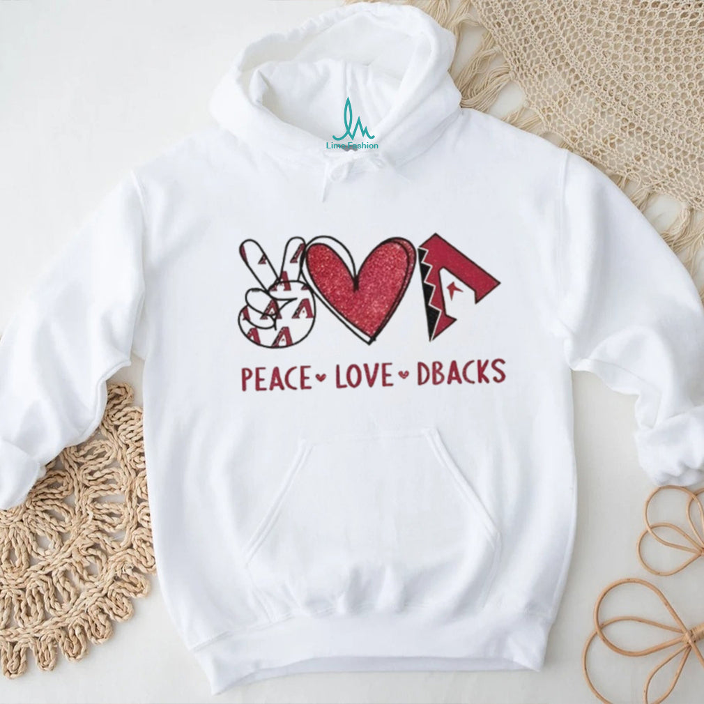 Arizona Diamondbacks Peace Love Dbacks Baseball T Shirt