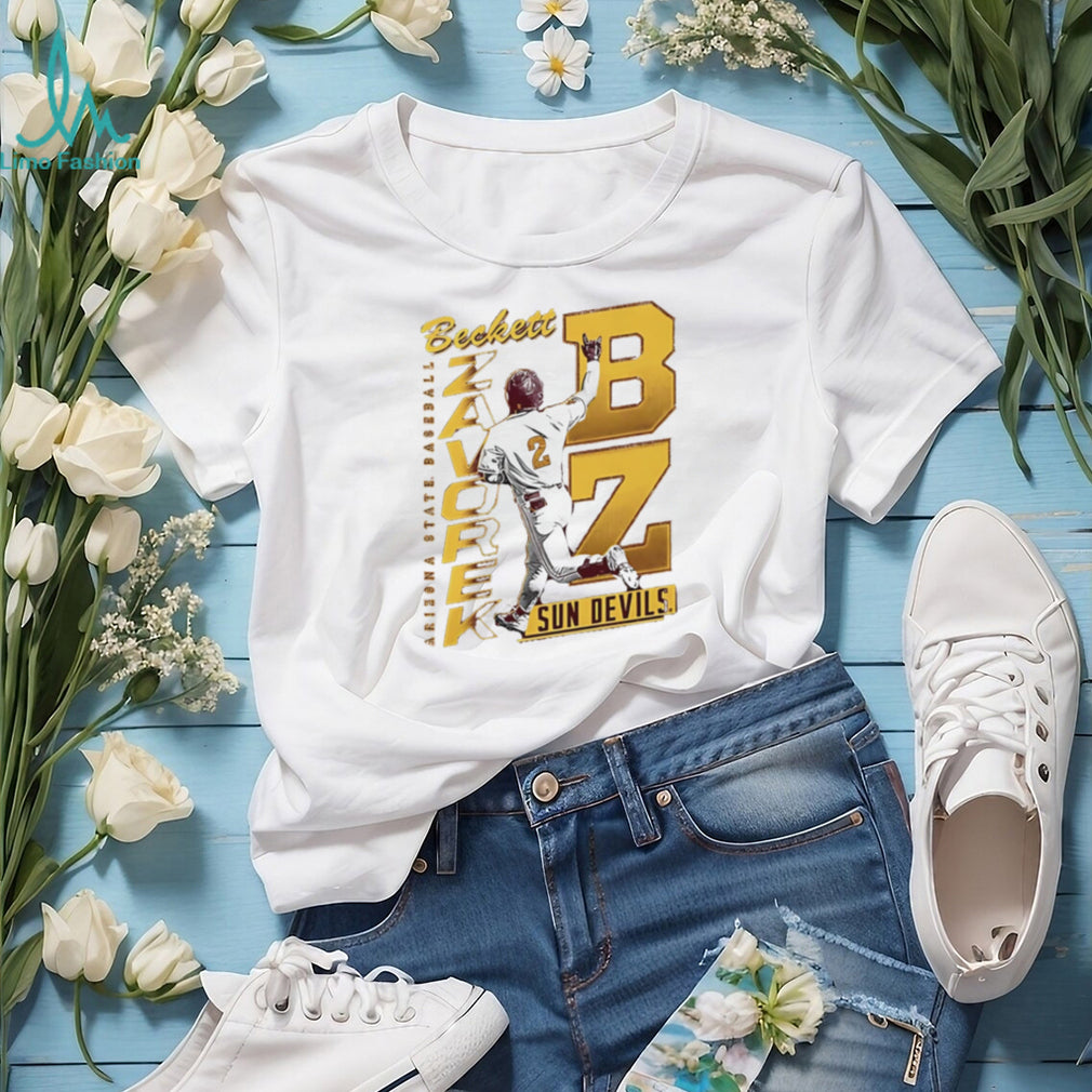Arizona State Sun Devils Baseball Beckett Zavorke BZ number illustration shirt