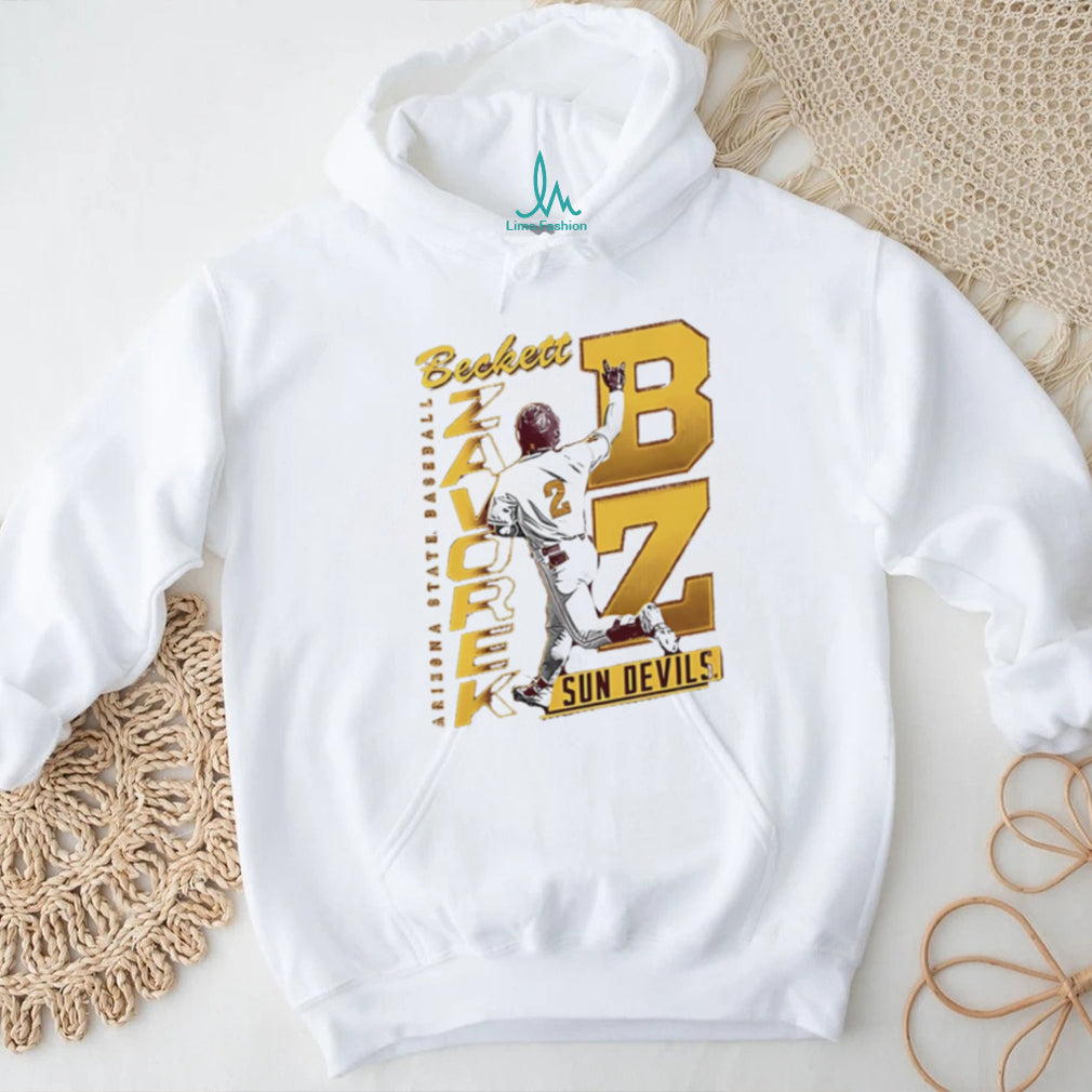 Arizona State Sun Devils Baseball Beckett Zavorke BZ number illustration shirt