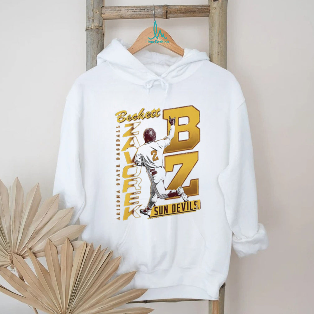 Arizona State Sun Devils Baseball Beckett Zavorke BZ number illustration shirt