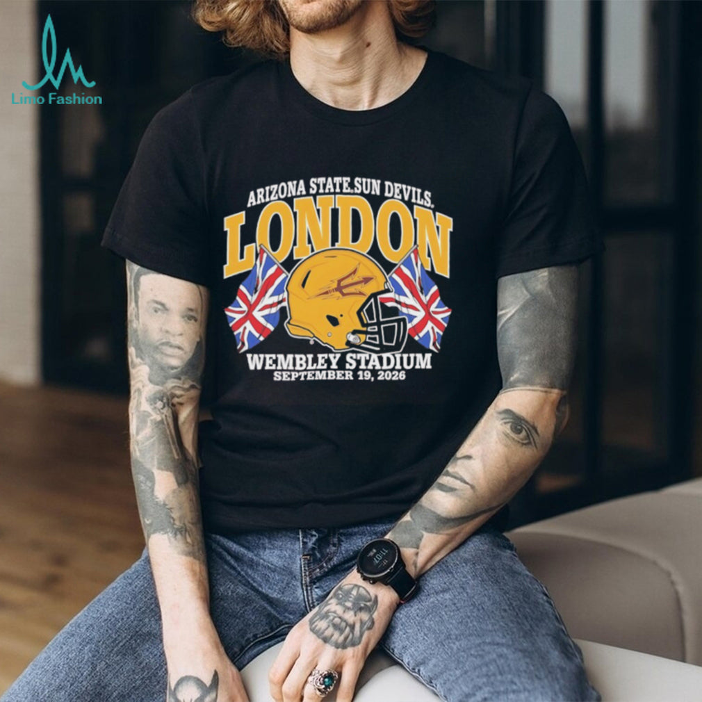 Arizona State Sun Devils London Wembley Stadium September 19 2026 Football Black T shirt