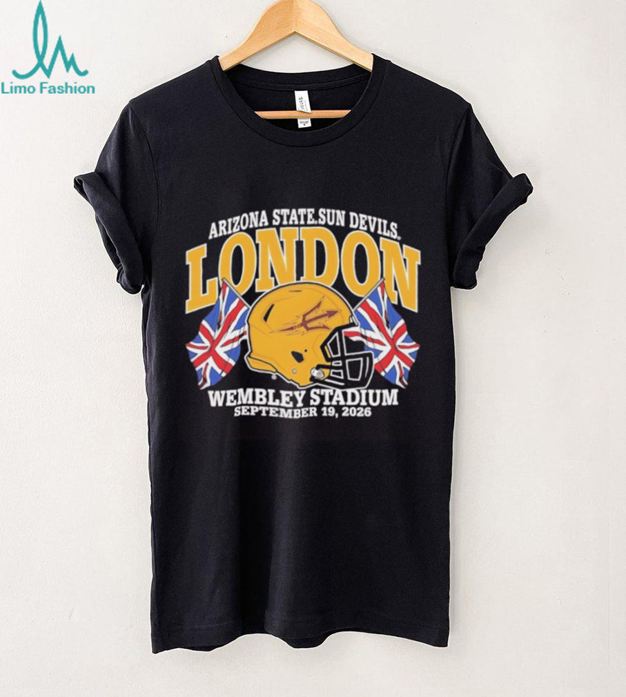 Arizona State Sun Devils London Wembley Stadium September 19 2026 Football Black T shirt