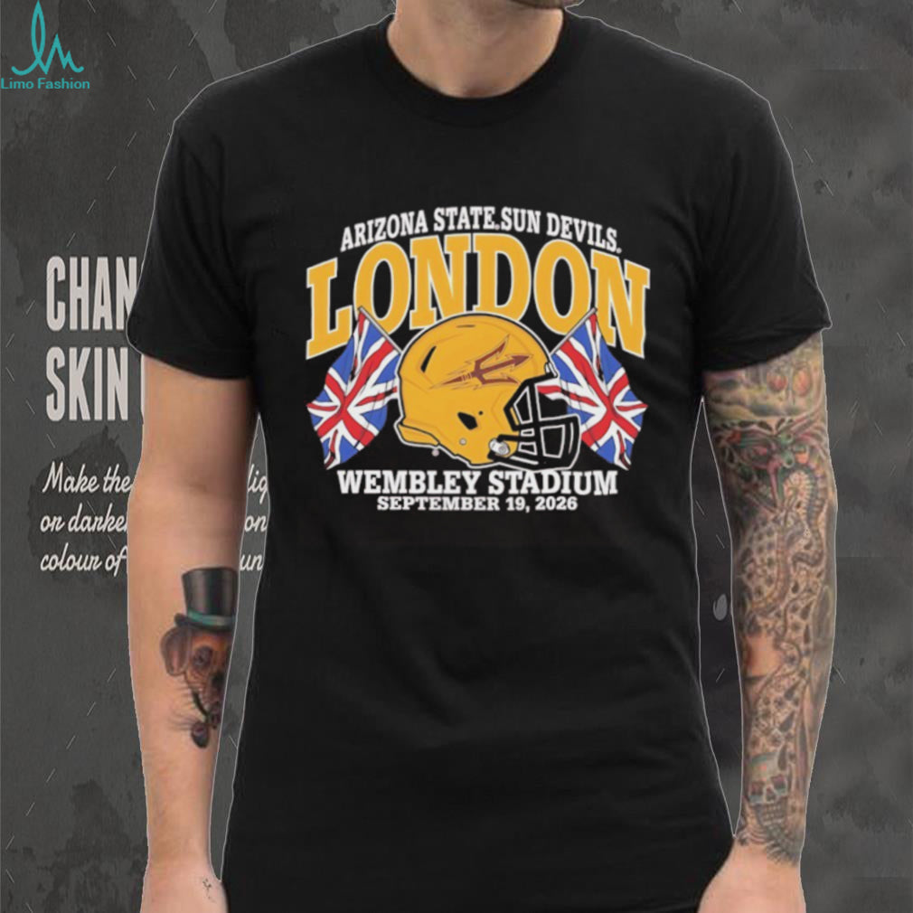 Arizona State Sun Devils London Wembley Stadium September 19 2026 Football Black T shirt