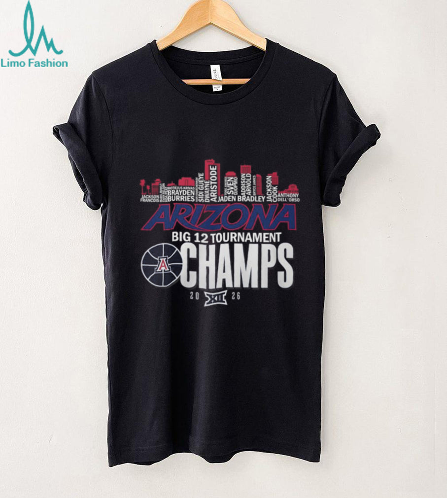 Arizona Wildcats 2026 Big 12 Tournament Champs City Skyline T Shirt
