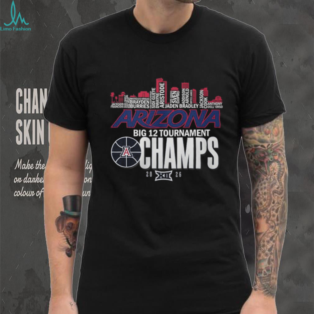 Arizona Wildcats 2026 Big 12 Tournament Champs City Skyline T Shirt
