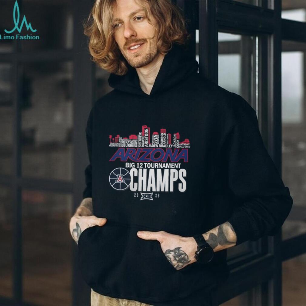 Arizona Wildcats 2026 Big 12 Tournament Champs City Skyline T Shirt