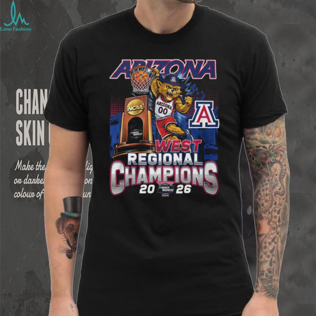 Arizona Wildcats 2026 NCAA West Regional Champions Mascot Black T Shirt