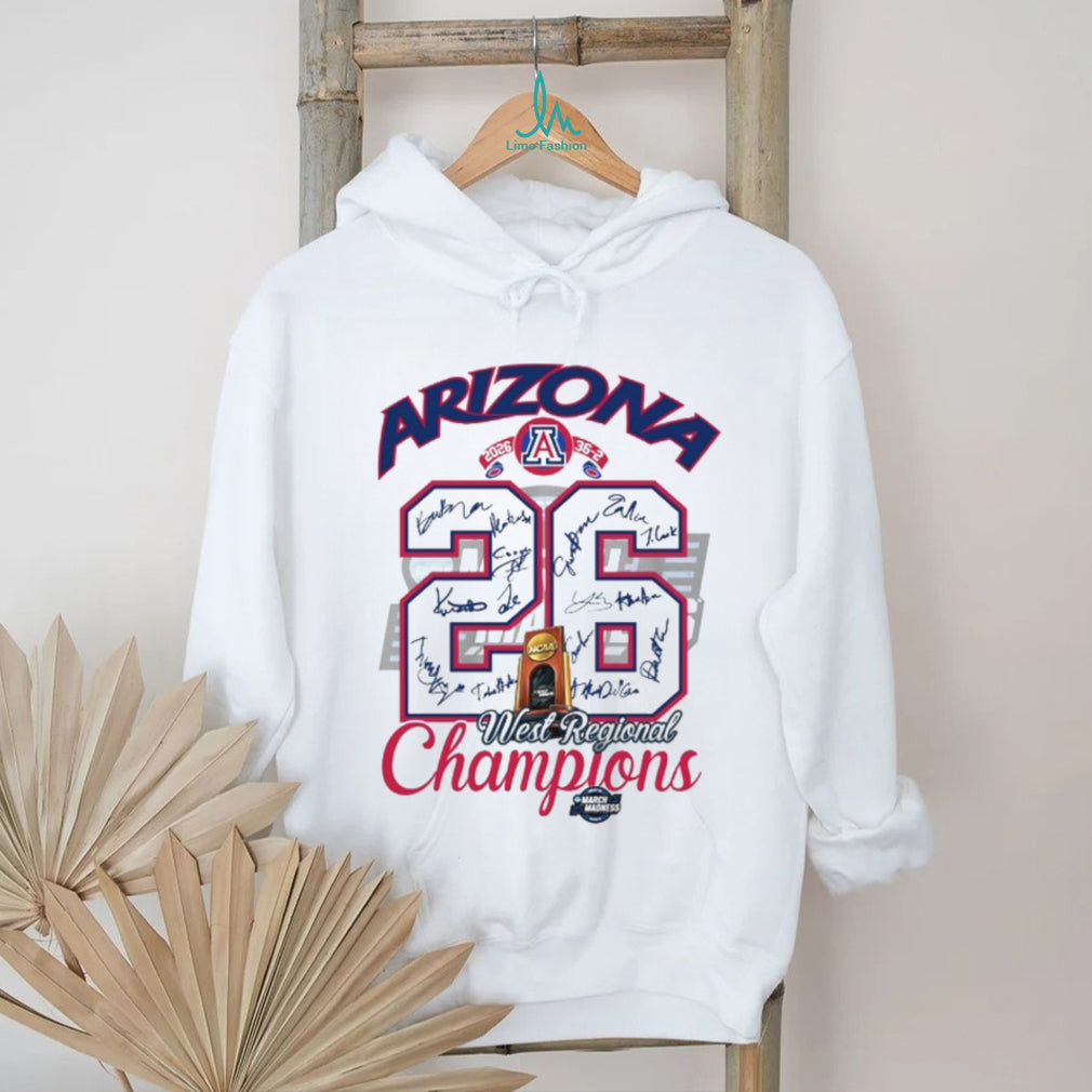 Arizona Wildcats 2026 West Regional Champions Signatures T Shirt