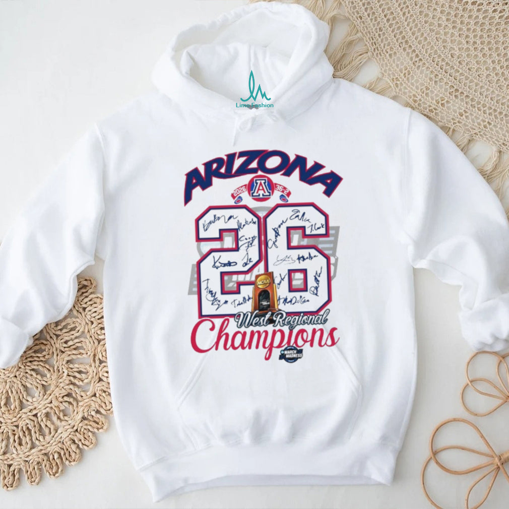 Arizona Wildcats 2026 West Regional Champions Signatures T Shirt